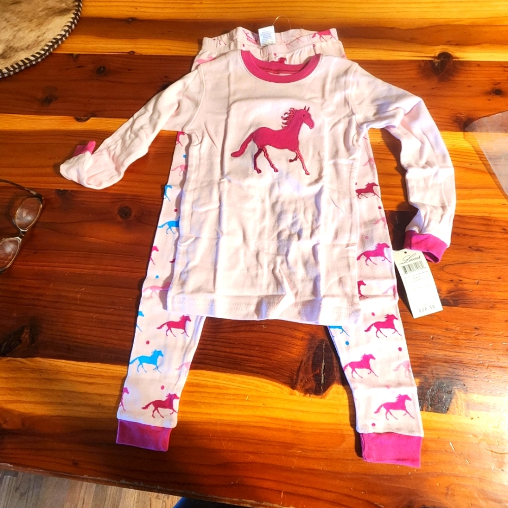 Pink Horse Kids Pajamas NWT, Toddler Sizes 2, 3, 4, 5. Made To Fit Snug.